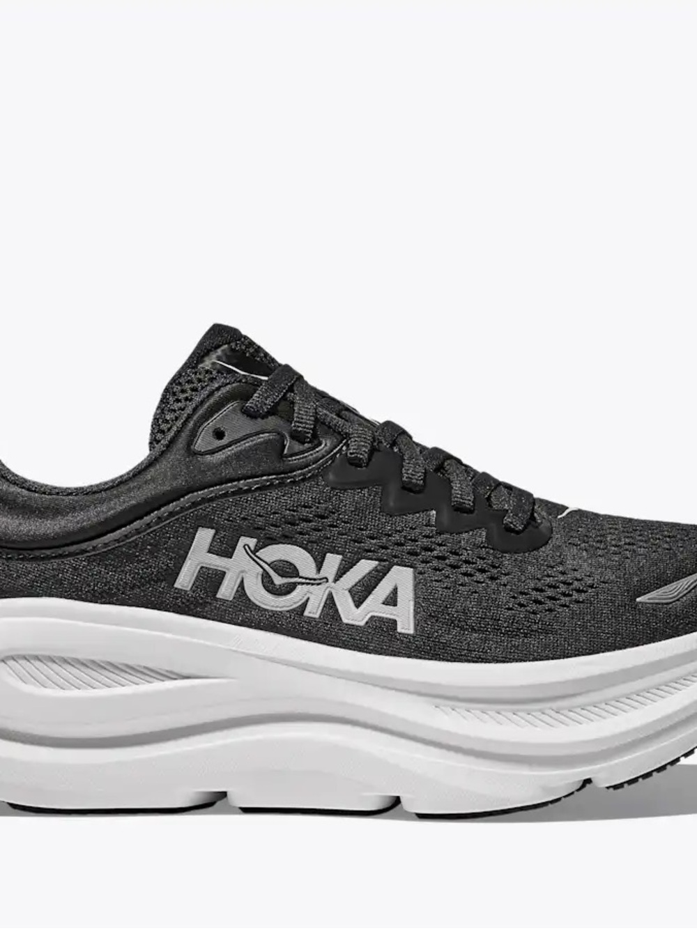 Hoka Women WIDE Black and White Athletic Running Shoe
